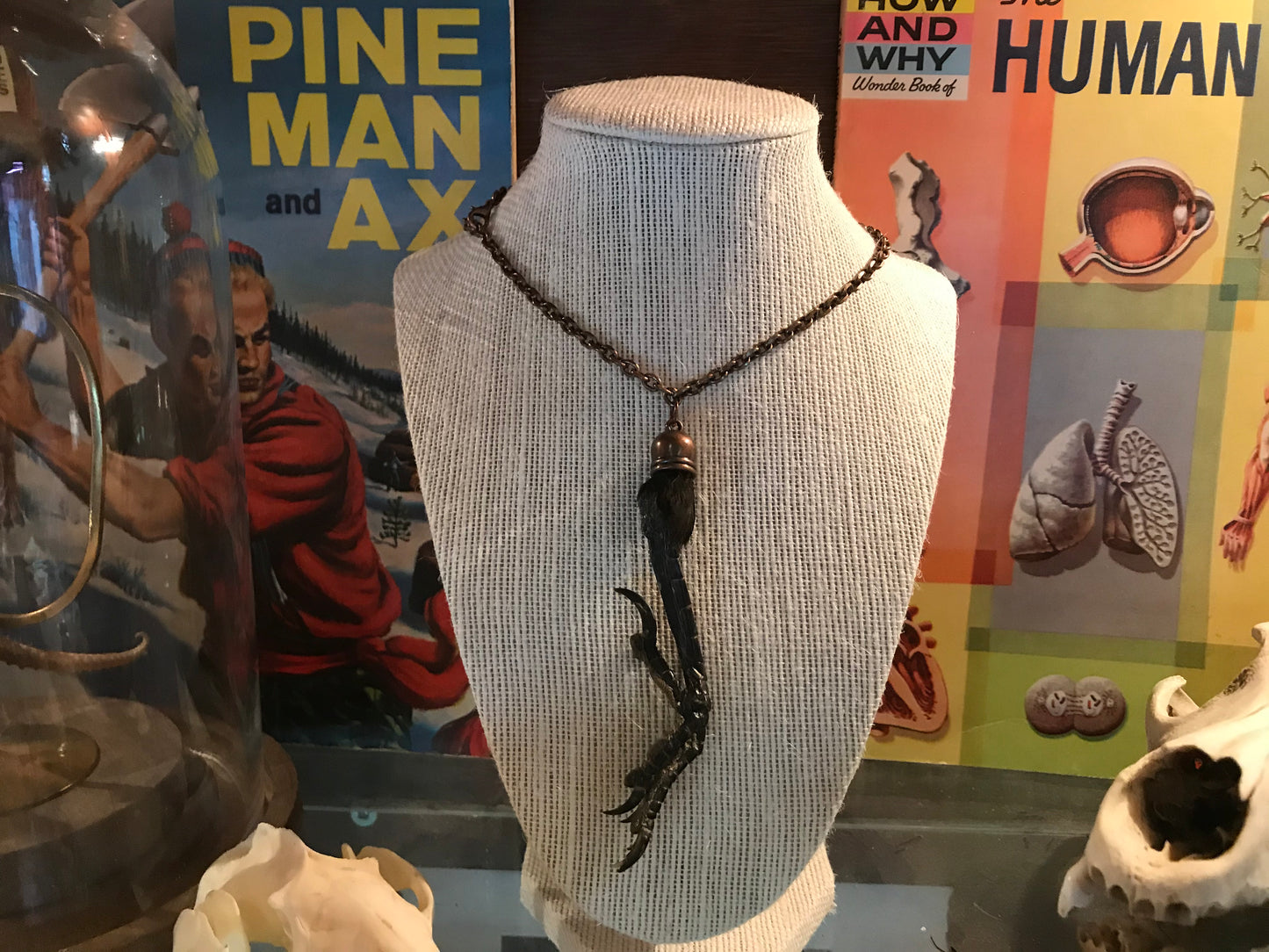 Carrion Crow Claw Necklace