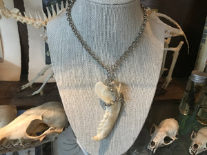 Racoon Jaw Necklace - Silver