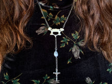 Beaver Vertebrae, Pearl & Cross Necklace