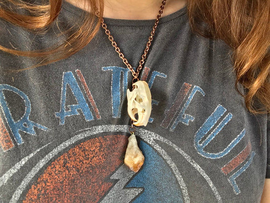 Rat Skull & Citrine Necklace